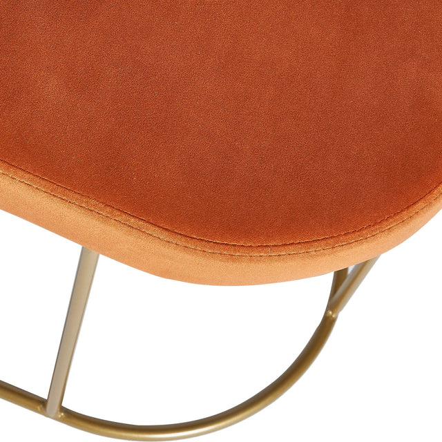 Ruma Tobacco Velvet Bench with Gold Metal Frame | Seating | Rūma
