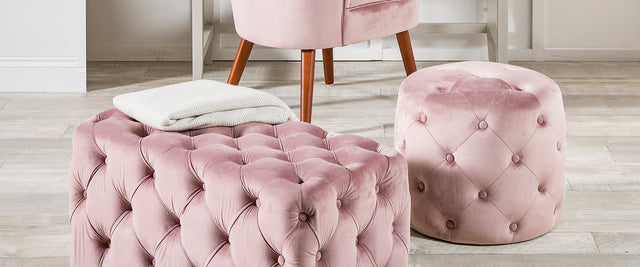 Pink Chairs & Ottomans