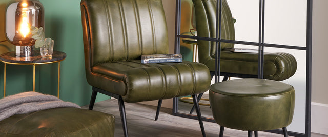 Green Chairs & Ottomans