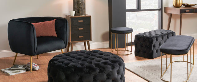 Black Velvet Seating