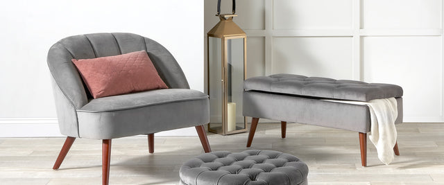 Grey Chairs & Ottomans