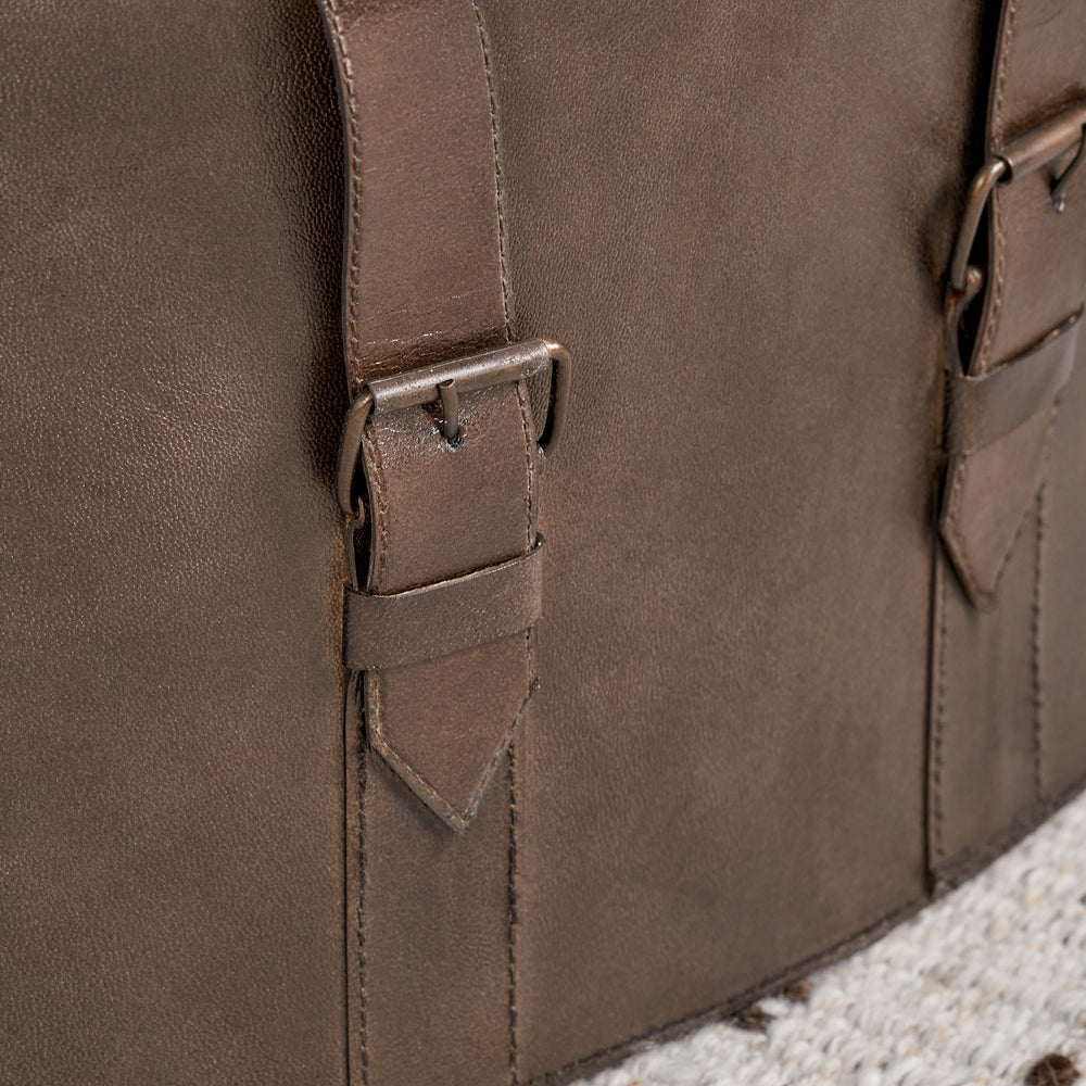 Luca Peppercorn Leather Handled Storage S/2