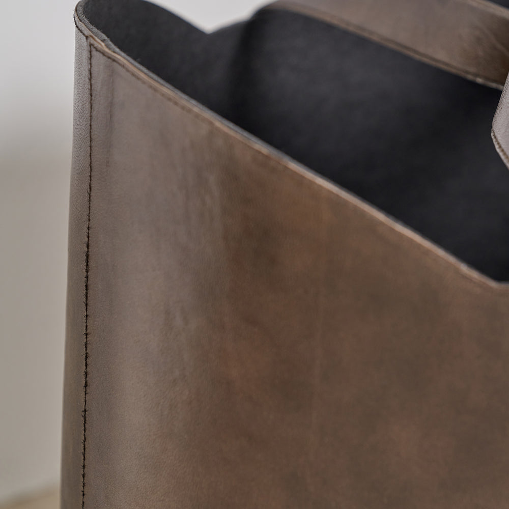 Luca Peppercorn Leather Handled Storage S/2