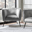 Andrea Dove Grey Velvet Chair with Metal Legs