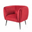 Andrea Red Velvet Chair with Metal Legs