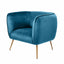 Andrea Blue Velvet Chair with Metal Legs