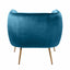 Andrea Blue Velvet Chair with Metal Legs