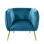 Andrea Blue Velvet Chair with Metal Legs