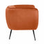 Andrea Tobacco Velvet Chair with Metal Legs