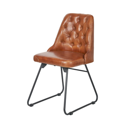 Abriana Vintage Brown Leather Dining Chair