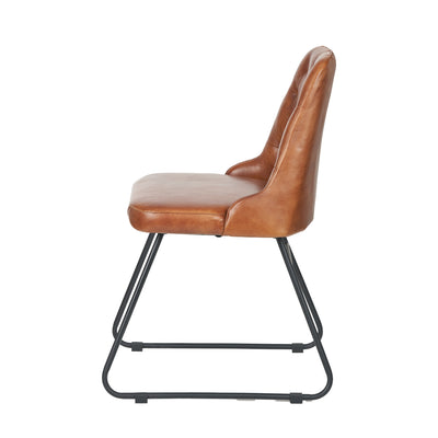 Abriana Vintage Brown Leather Dining Chair