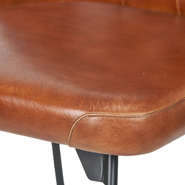 Abriana Vintage Brown Leather Dining Chair