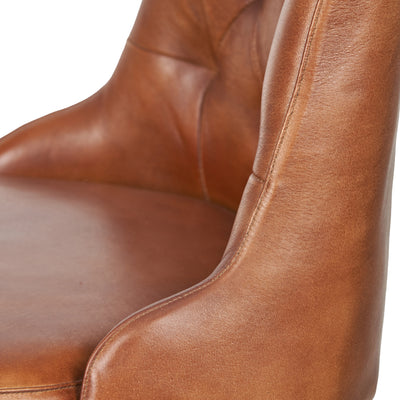 Abriana Vintage Brown Leather Dining Chair