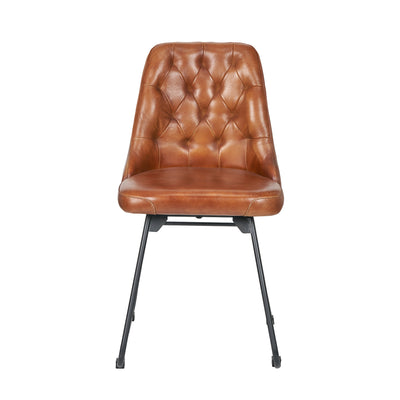 Abriana Vintage Brown Leather Dining Chair