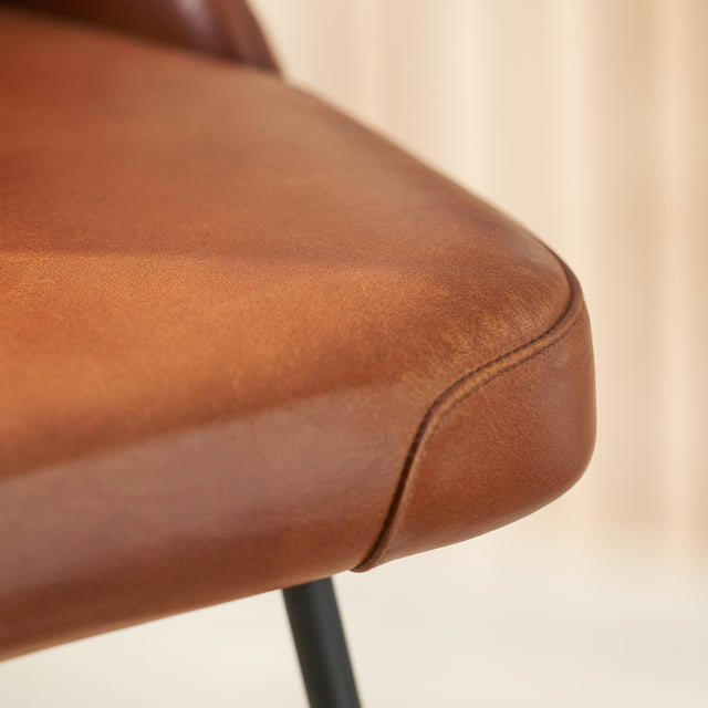 Abriana Vintage Brown Leather Bar Stool