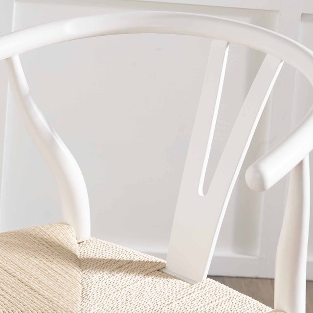 Quinne White and Natural Dining Chair