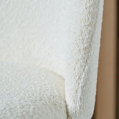 Lea White Boucle Dining Chair