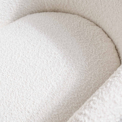 Solenne White Bouclé Swivel Chair