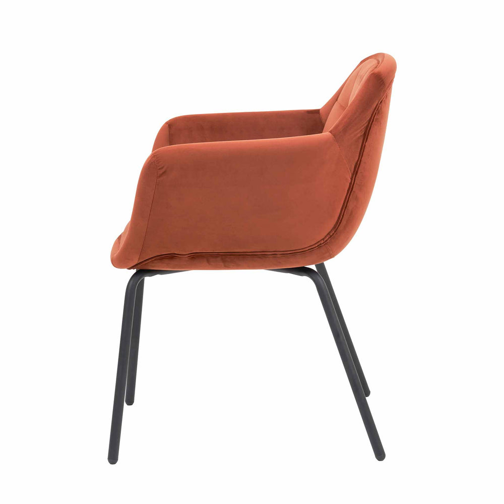 Alva Cinnamon Velvet  Carver Dining Chair