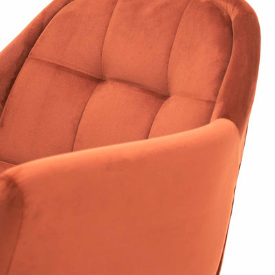 Alva Cinnamon Velvet  Carver Dining Chair