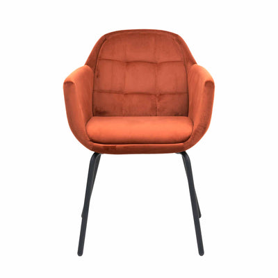 Alva Cinnamon Velvet  Carver Dining Chair