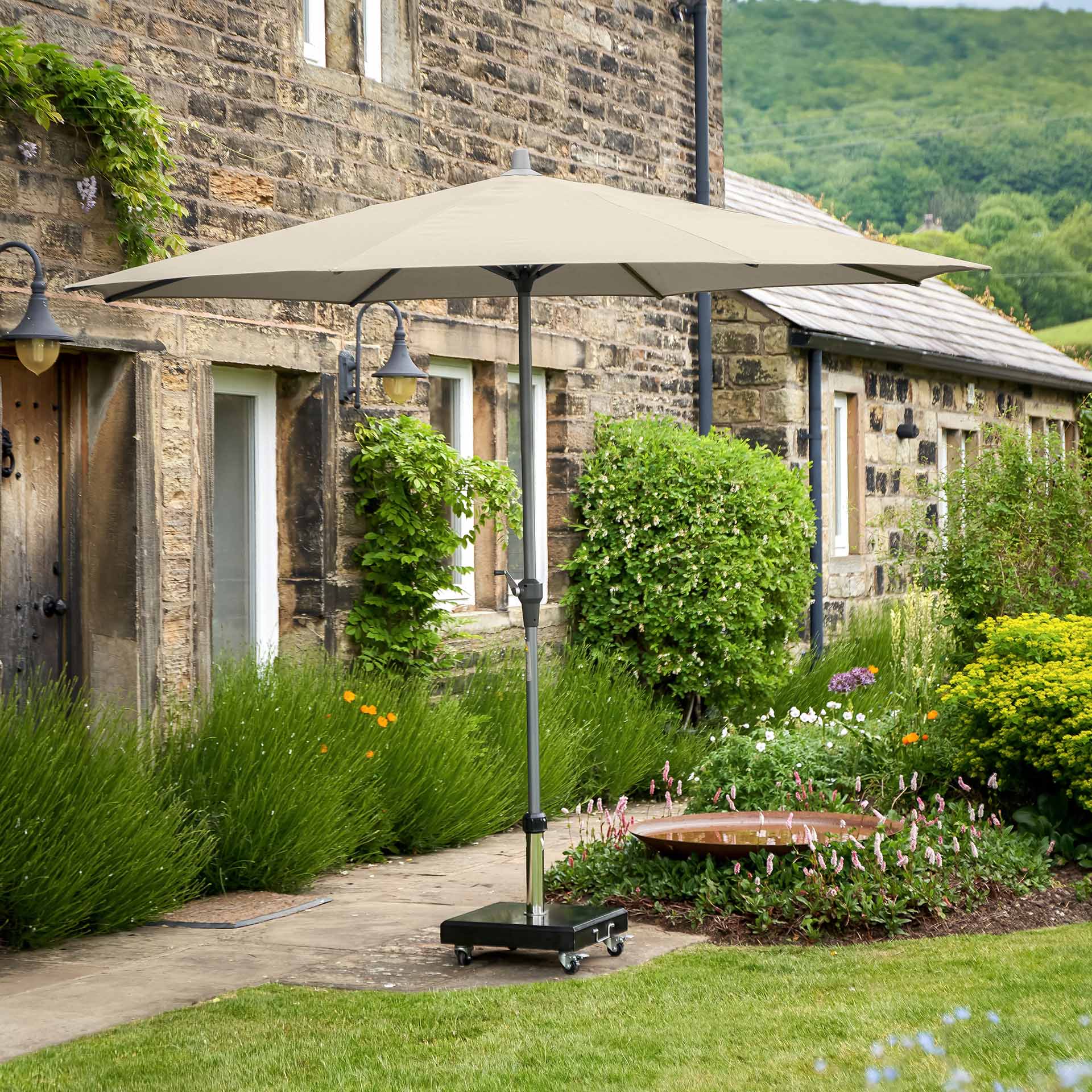 Ombrellone Gardenia Moon Round 270 - Beige, Struttura Acciaio, Inclinabile - Foto 9