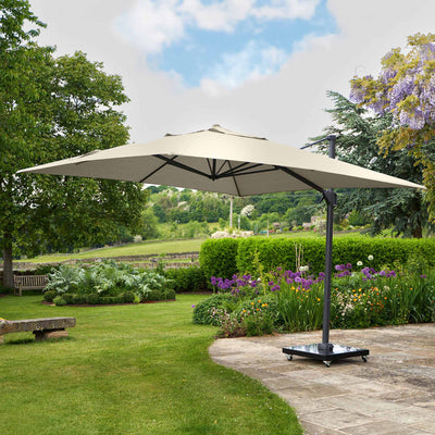 Platinum Challenger Champagne 3m Square Parasol