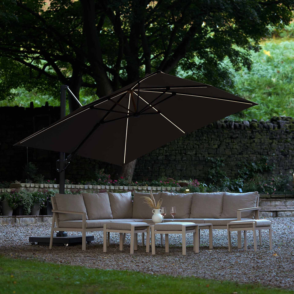 Platinum Glow Challenger Premium Havana Taupe 3m Square Parasol