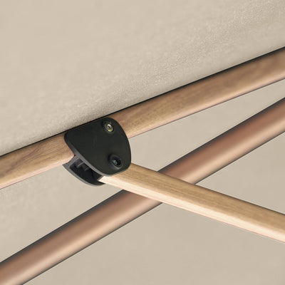 Platinum Challenger Premium Champagne and Teak 3m Square Parasol