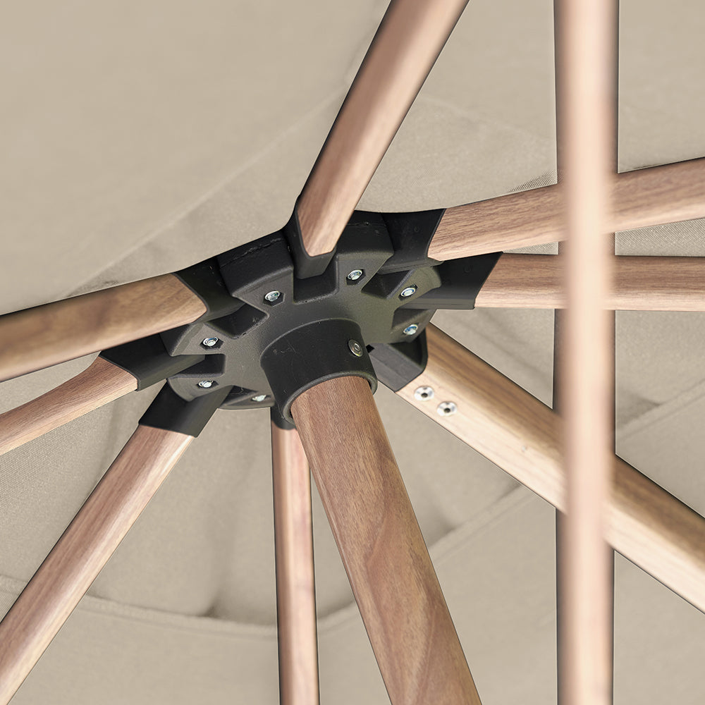 Platinum Challenger Premium Champagne and Teak 3m Square Parasol