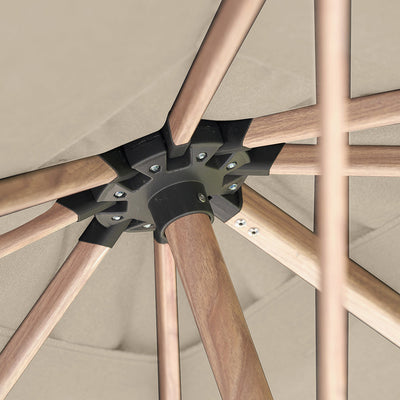 Platinum Challenger Premium Champagne and Teak 3m Square Parasol