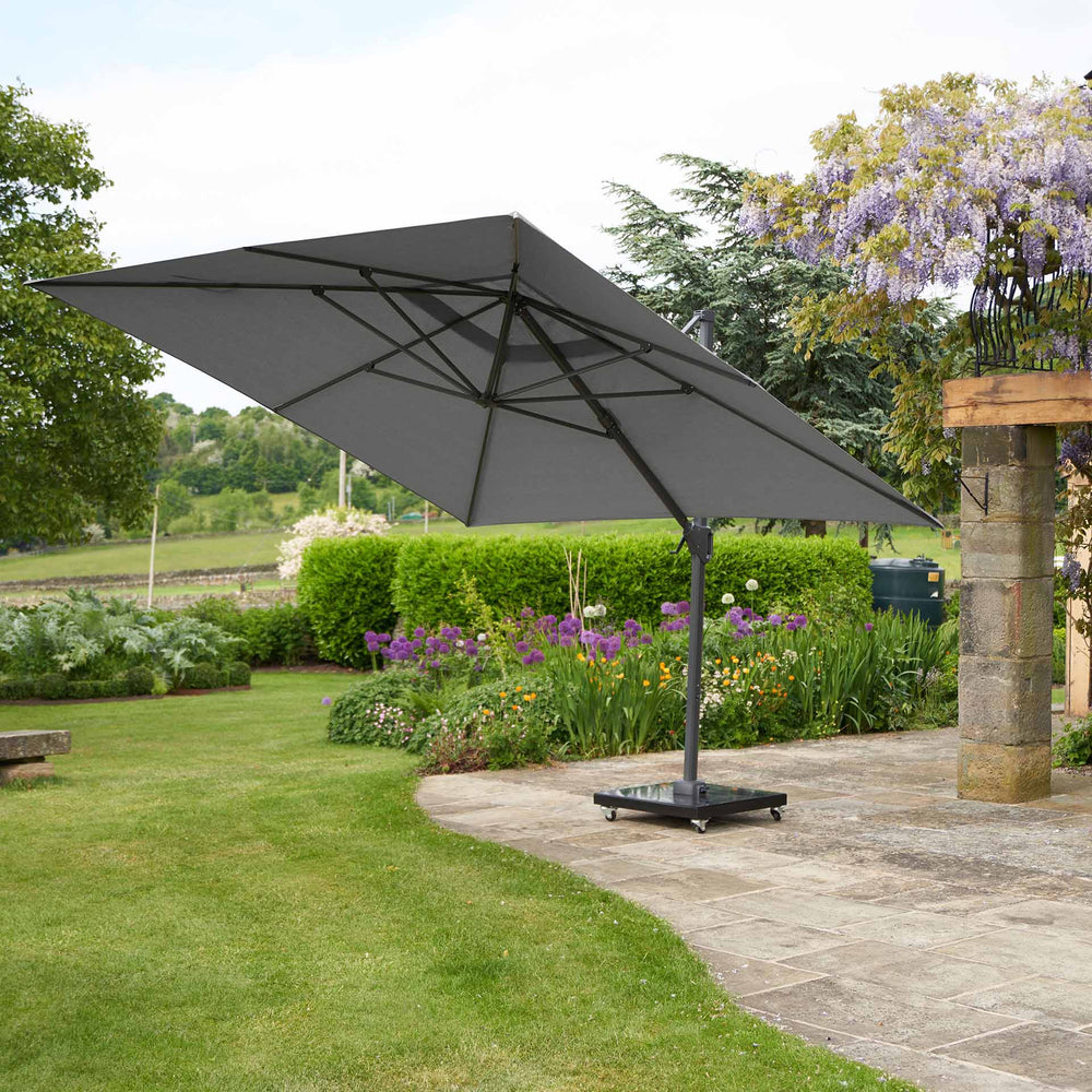 Platinum Challenger Premium Manhattan Grey 3.5 x 2.6m Rectangular Parasol