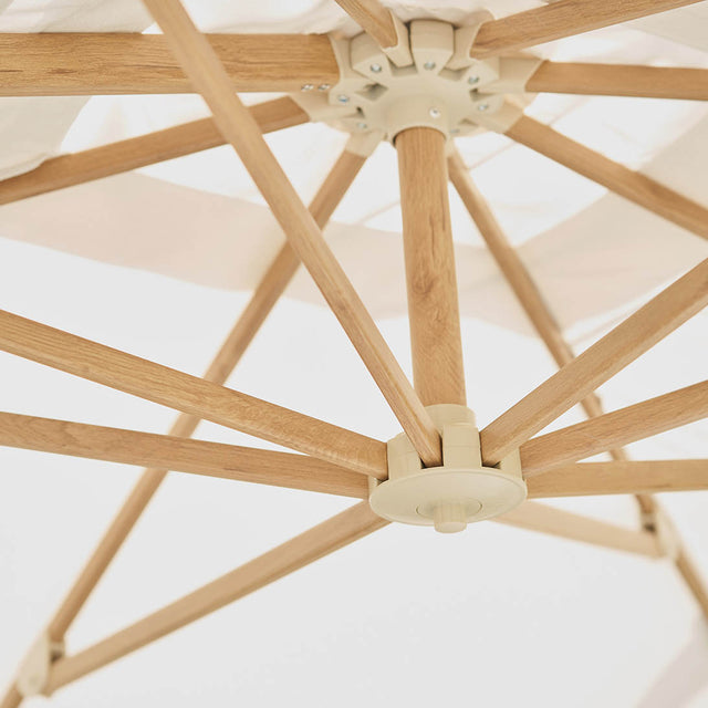 Platinum Challenger Premium 3.5m x 2.6m Champagne and Teak Rectangular Parasol