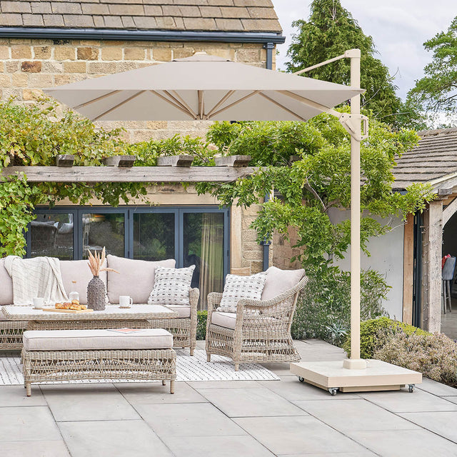 Platinum Voyager T1 Champagne and Sandstone 3m Rectangular Parasol