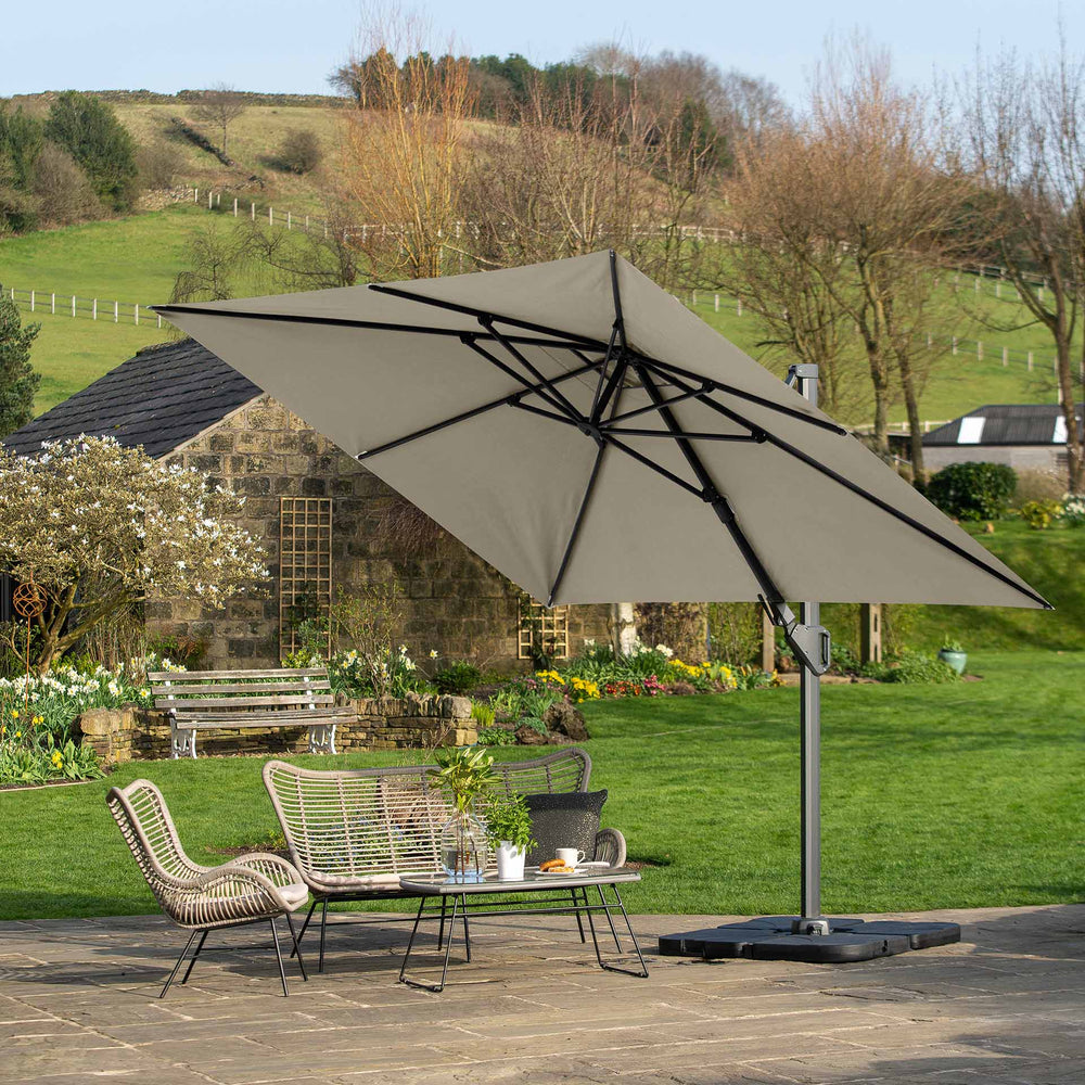 Platinum Challenger T2  Champagne 3.5m Rectangular Parasol