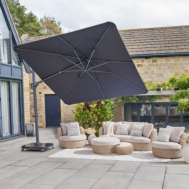 Platinum Nexus 3m Anthracite and Faded Black Square Parasol