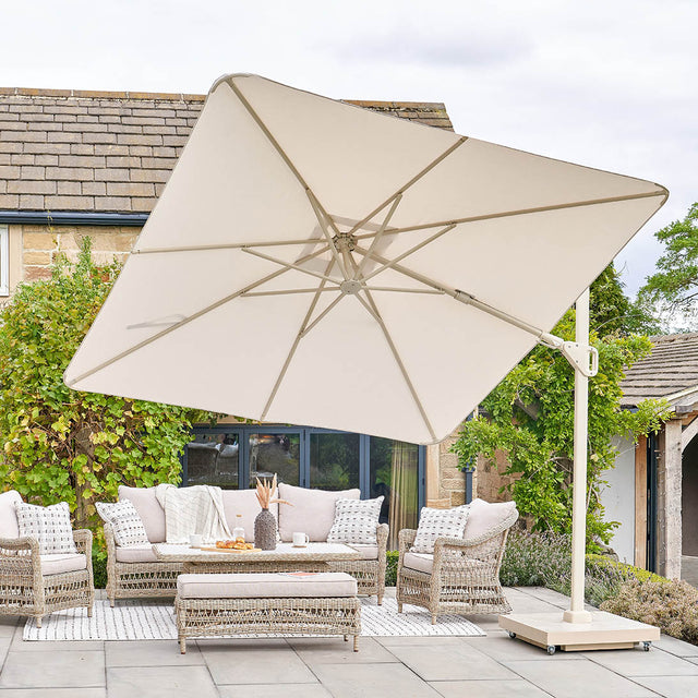 Platinum Nexus 3m Champagne and Sandstone Square Parasol