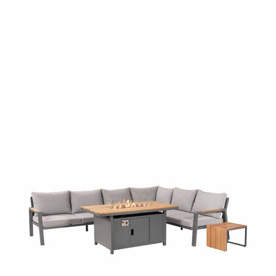 Oslo Anthracite Outdoor Corner Set with Fire Pit