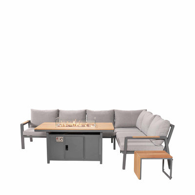 Oslo Anthracite Outdoor Corner Set with Fire Pit