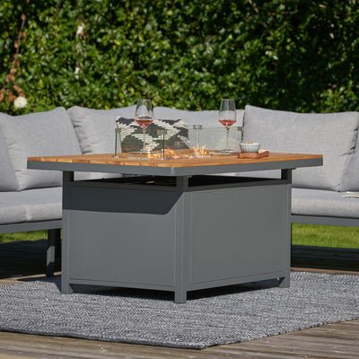 Oslo Anthracite Outdoor Corner Set with Fire Pit
