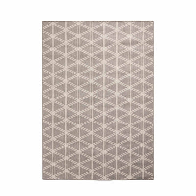 Indoor Outdoor Silver Grey Geometric Design Rug