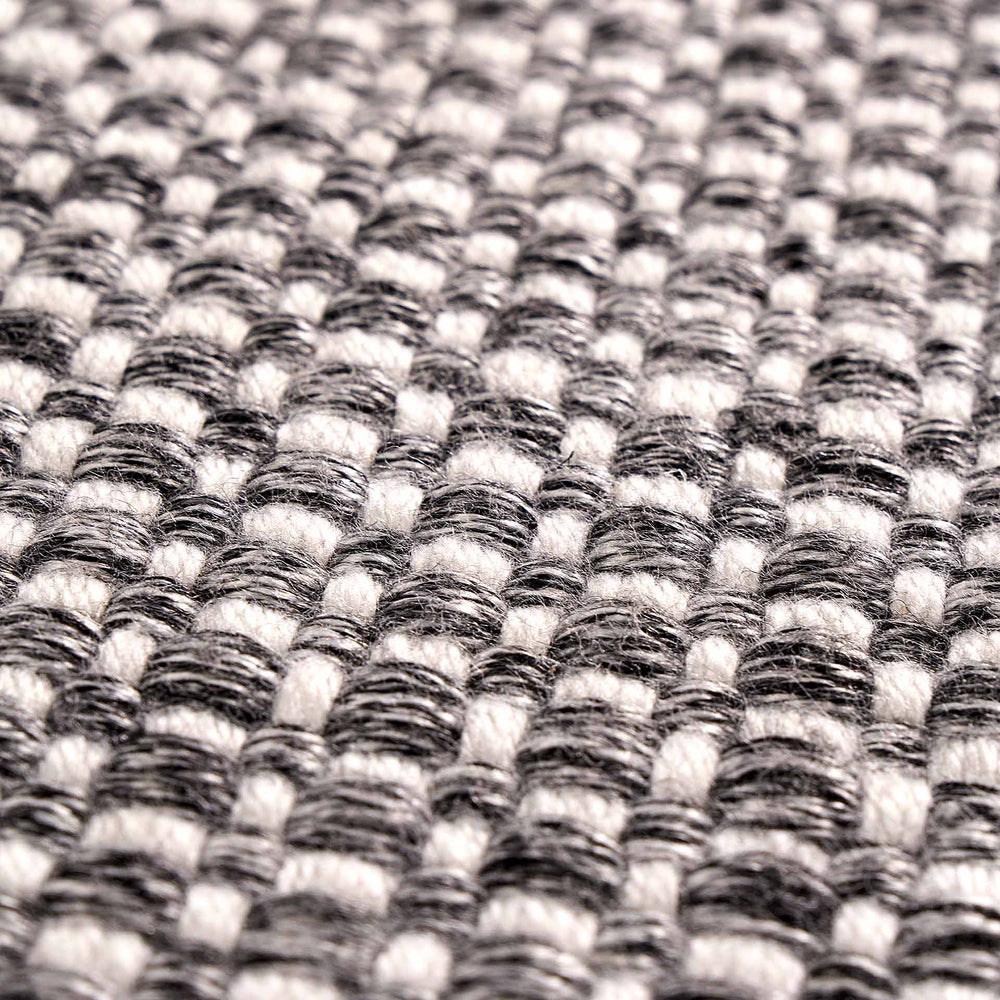 Indoor Outdoor Recycled Graphite Basket Weave Design Rug