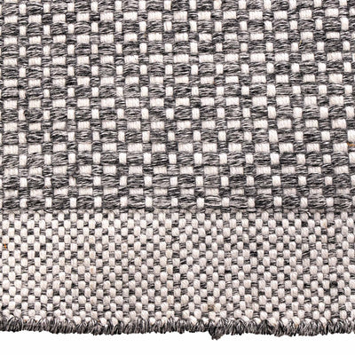 Indoor Outdoor Recycled Graphite Basket Weave Design Rug