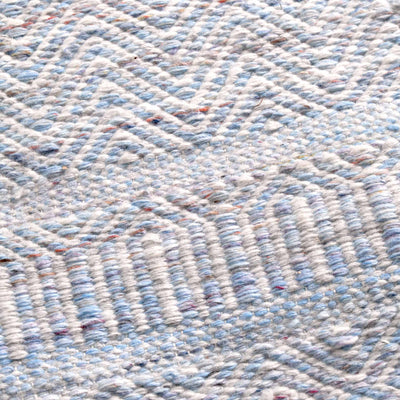 Indoor Outdoor Recycled Aqua Blue Inca Design Rug