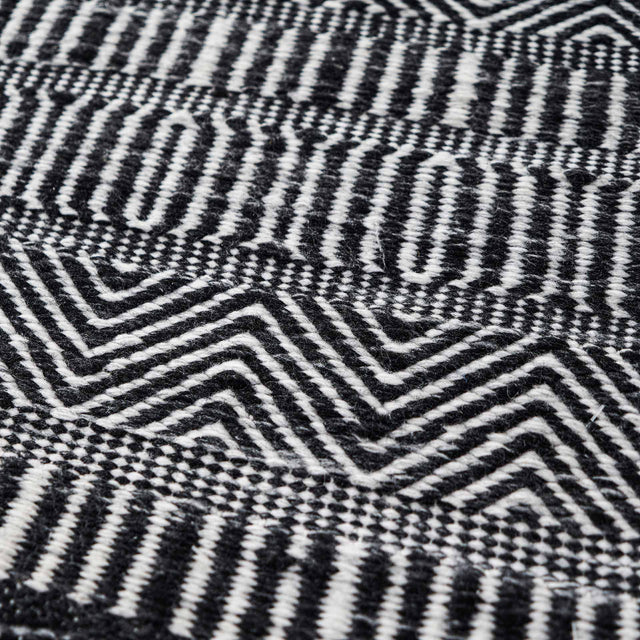 Indoor Outdoor Recycled Black  Inca Design Rug