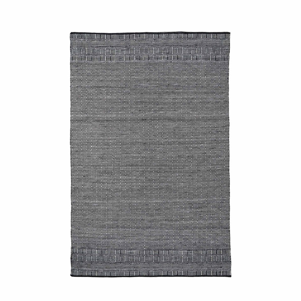 Indoor Outdoor Recycled Black  Inca Design Rug