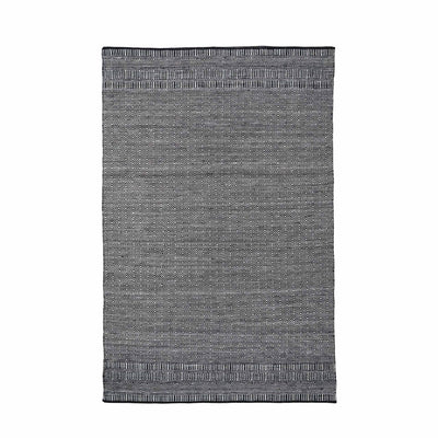 Indoor Outdoor Recycled Black  Inca Design Rug