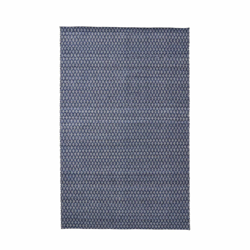 Indoor Outdoor Recycled Denim Blue Ikat Design Rug