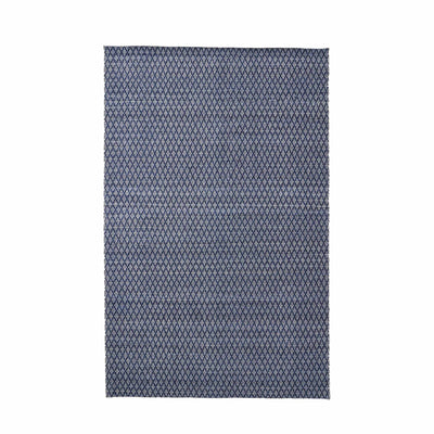 Indoor Outdoor Recycled Denim Blue Ikat Design Rug