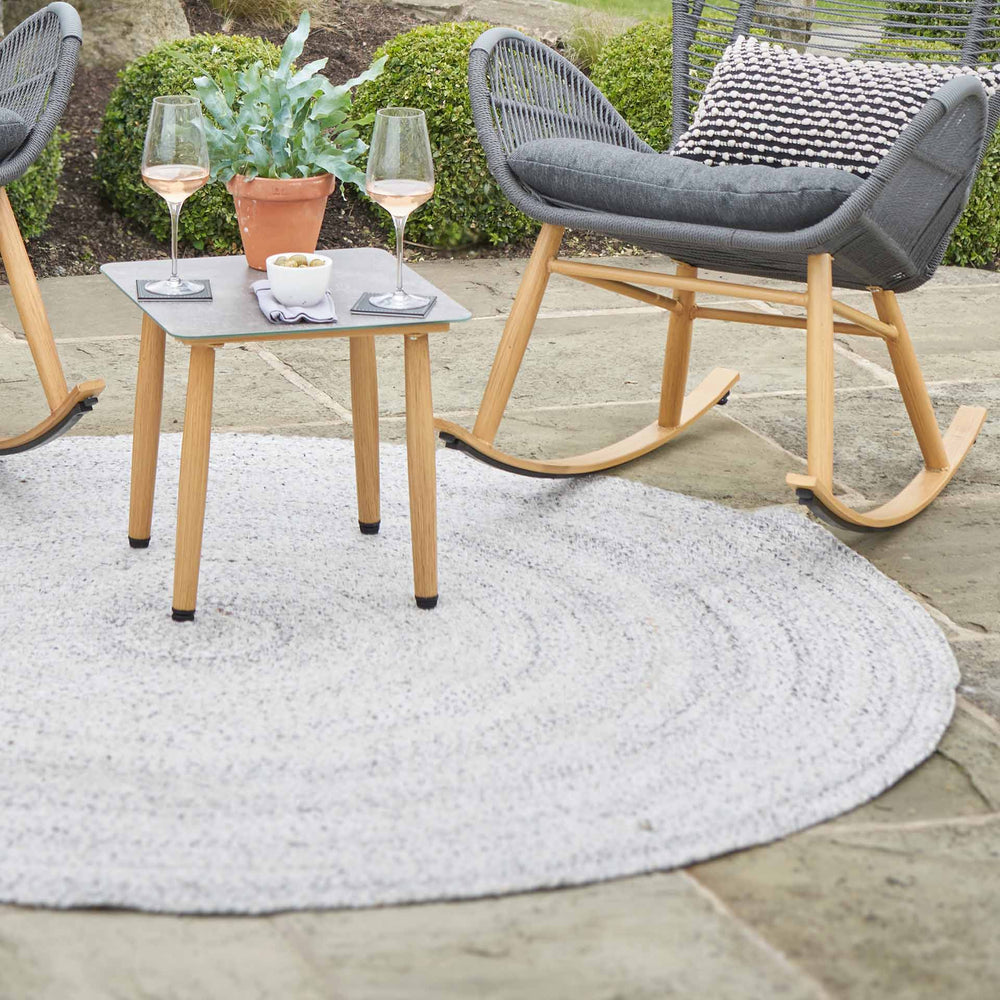 Indoor Outdoor Recycled Warm Grey Tweed Design Rug